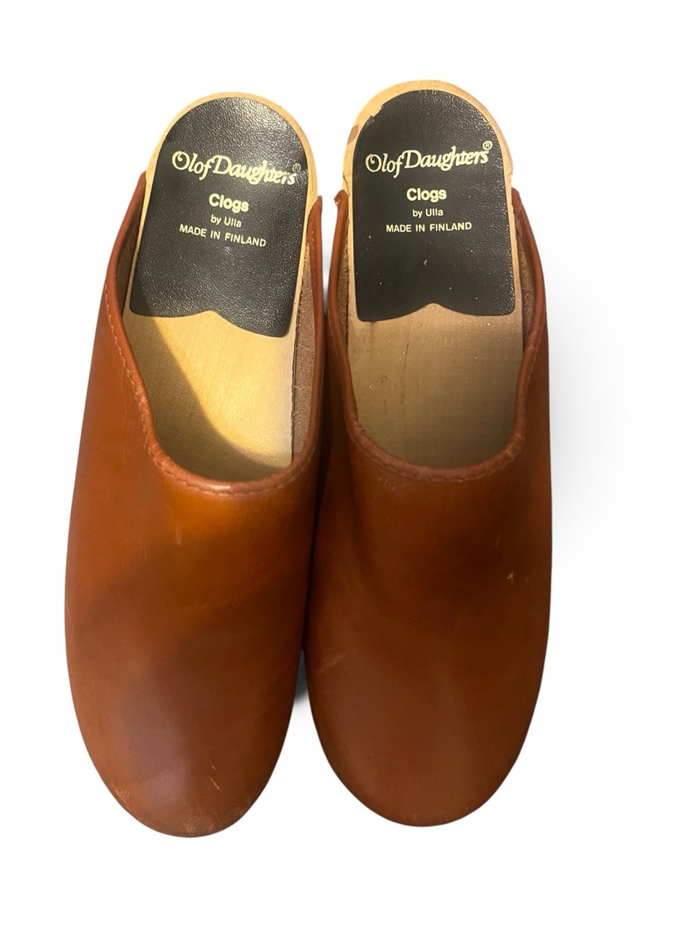 Olof Daughters
Clogs Sz 40  Sweden Leather Wood
Heel Boho